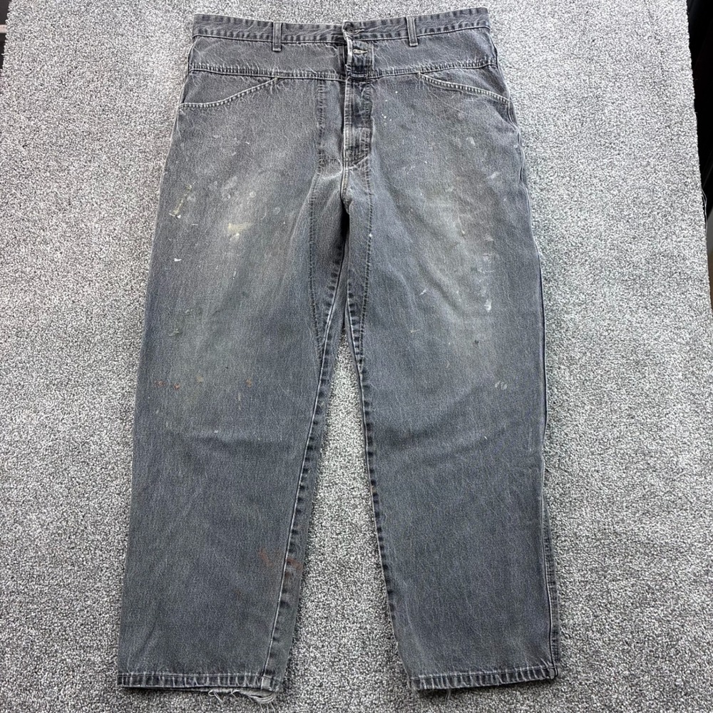 Vintage Marithe Francois Girbaud Jeans Mens 40 Black Cotton Baggy Carpenter